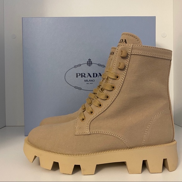 SOLD—- Prada Denim Combat Boot - Picture 3 of 4